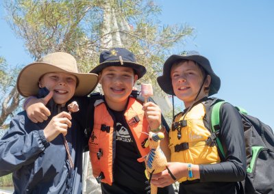 Three Scouts at AJ2019 Eating Ice Cream