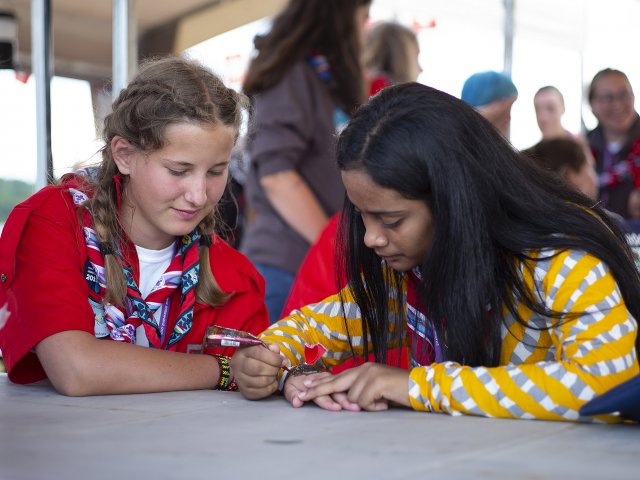 Two Scouts Doing Art at World Jamboree Cultural Diversity