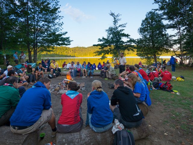 WOSM's Action on Envionrmental Sustainability Scouts Around Campfire
