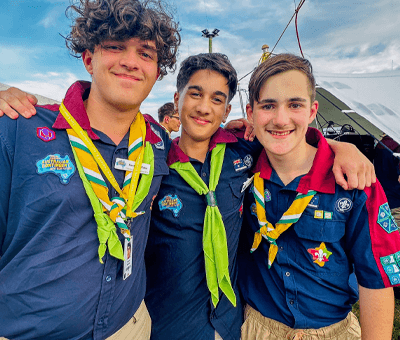 picture of a group of Venturer Scouts writing on paper